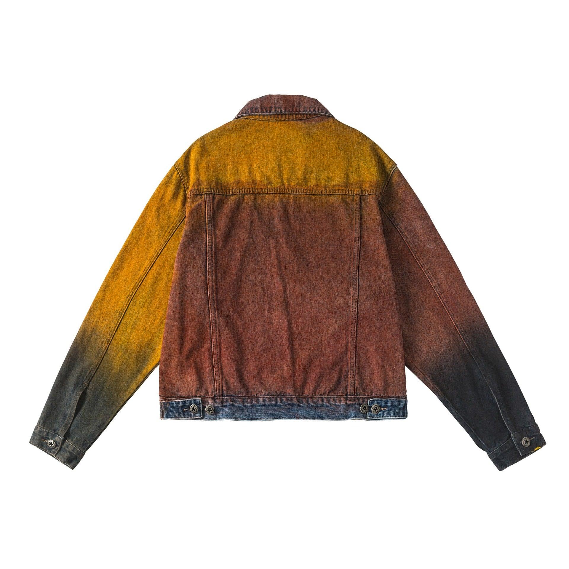 Zwoyren Multi Color Gradient Denim Jacket