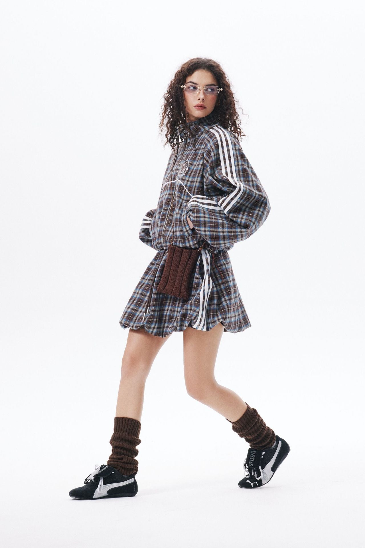 Zwoyren Checkered Zip-Up Jacket