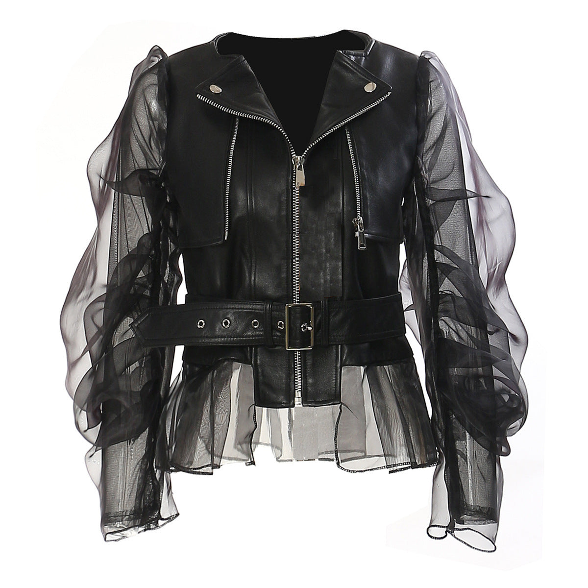 Zwoyren Transparent Elegance Leather Jacket