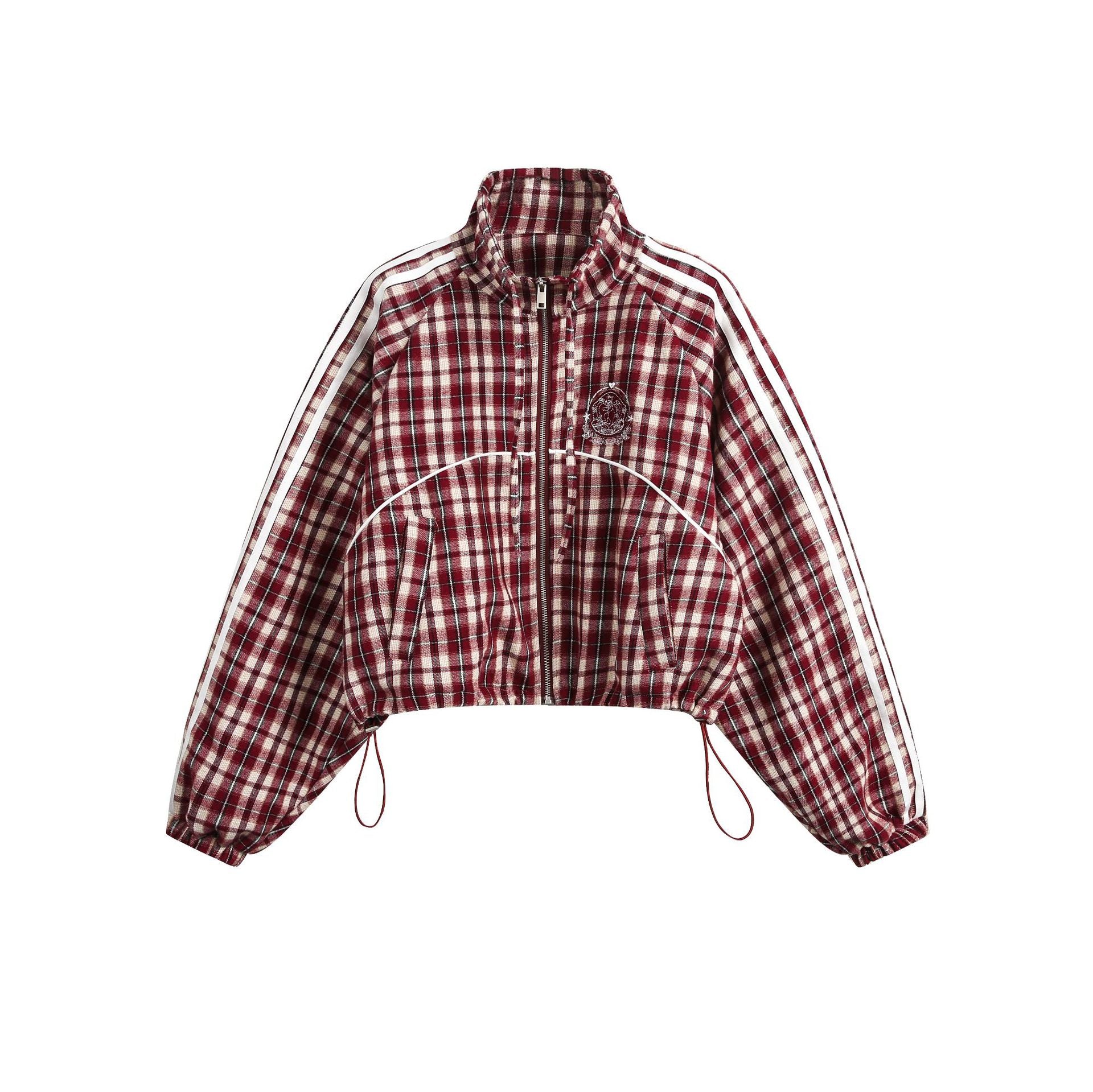 Zwoyren Checkered Zip-Up Jacket