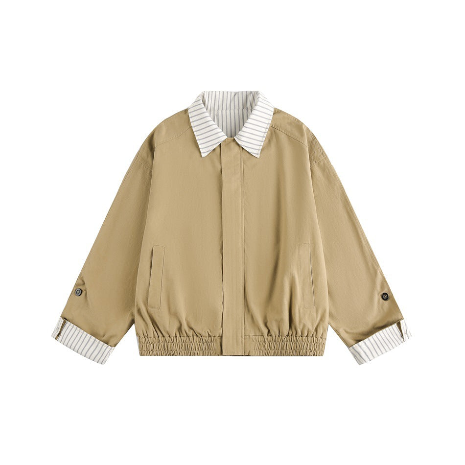 Zwoyren Reversible Striped Collar Jacket