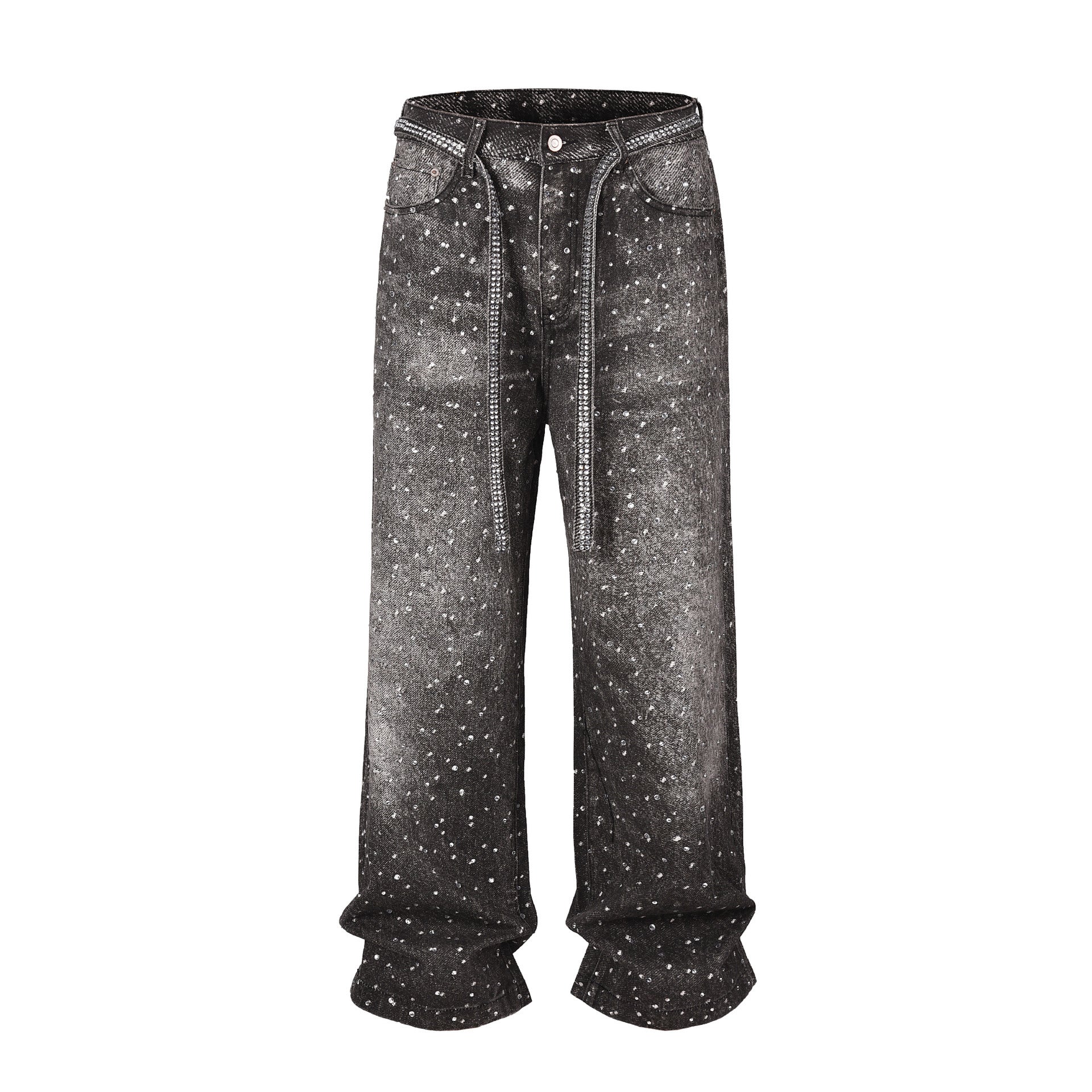 Zwoyren Rhinestone Baggy Jean