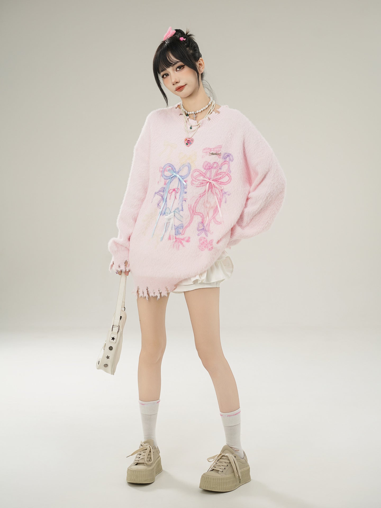 Zwoyren Bow Ribbon Sweater