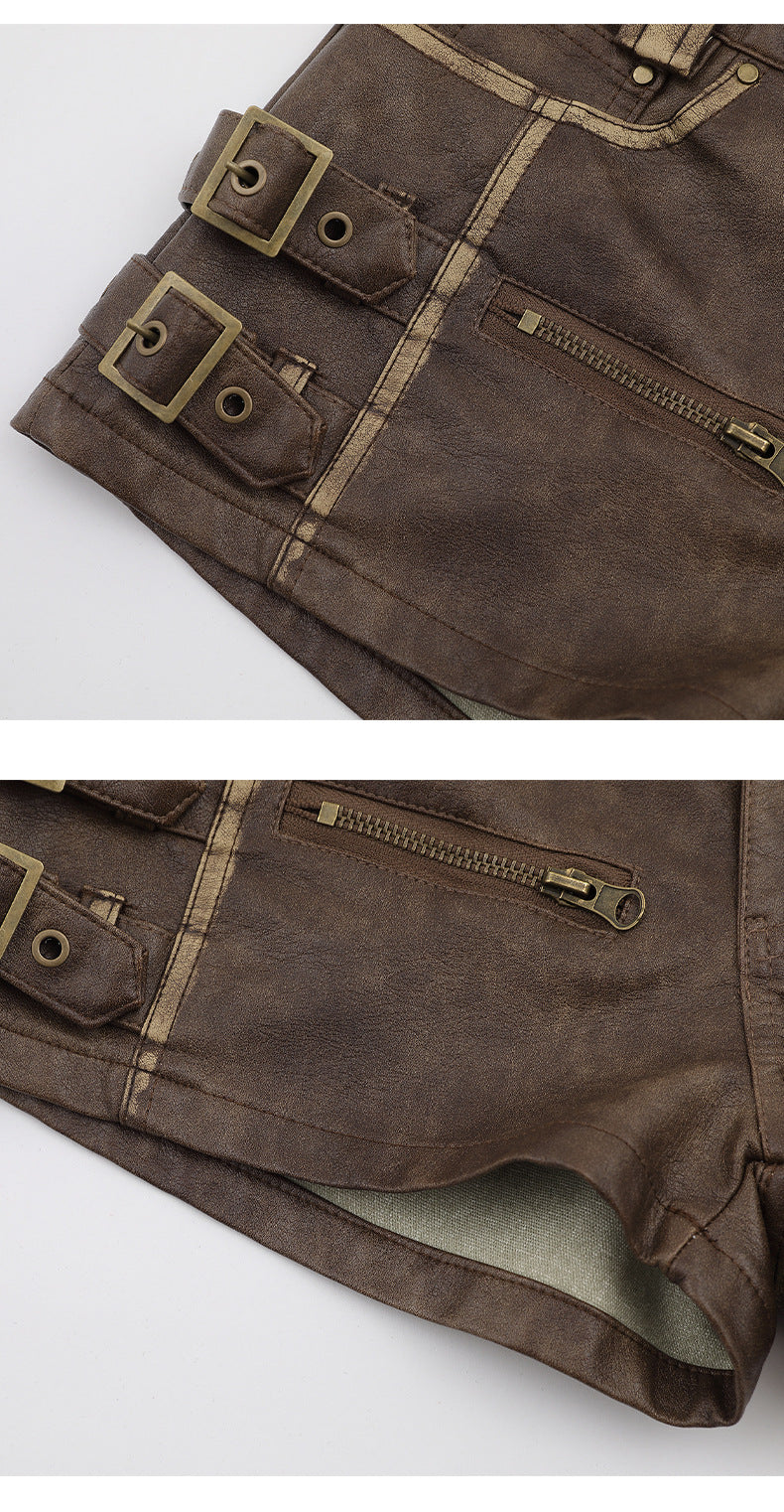 Zwoyren Vintage Washed Mini Shorts