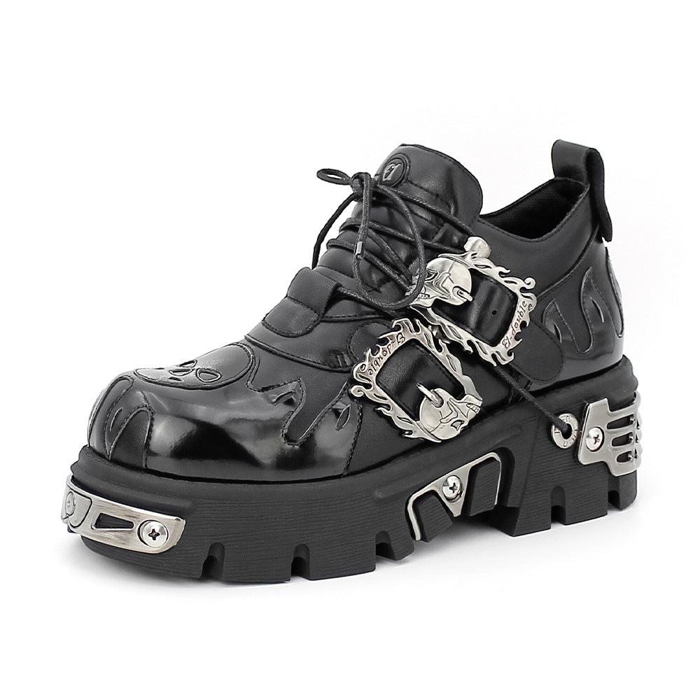 Skull Embroidered Street Boots 
