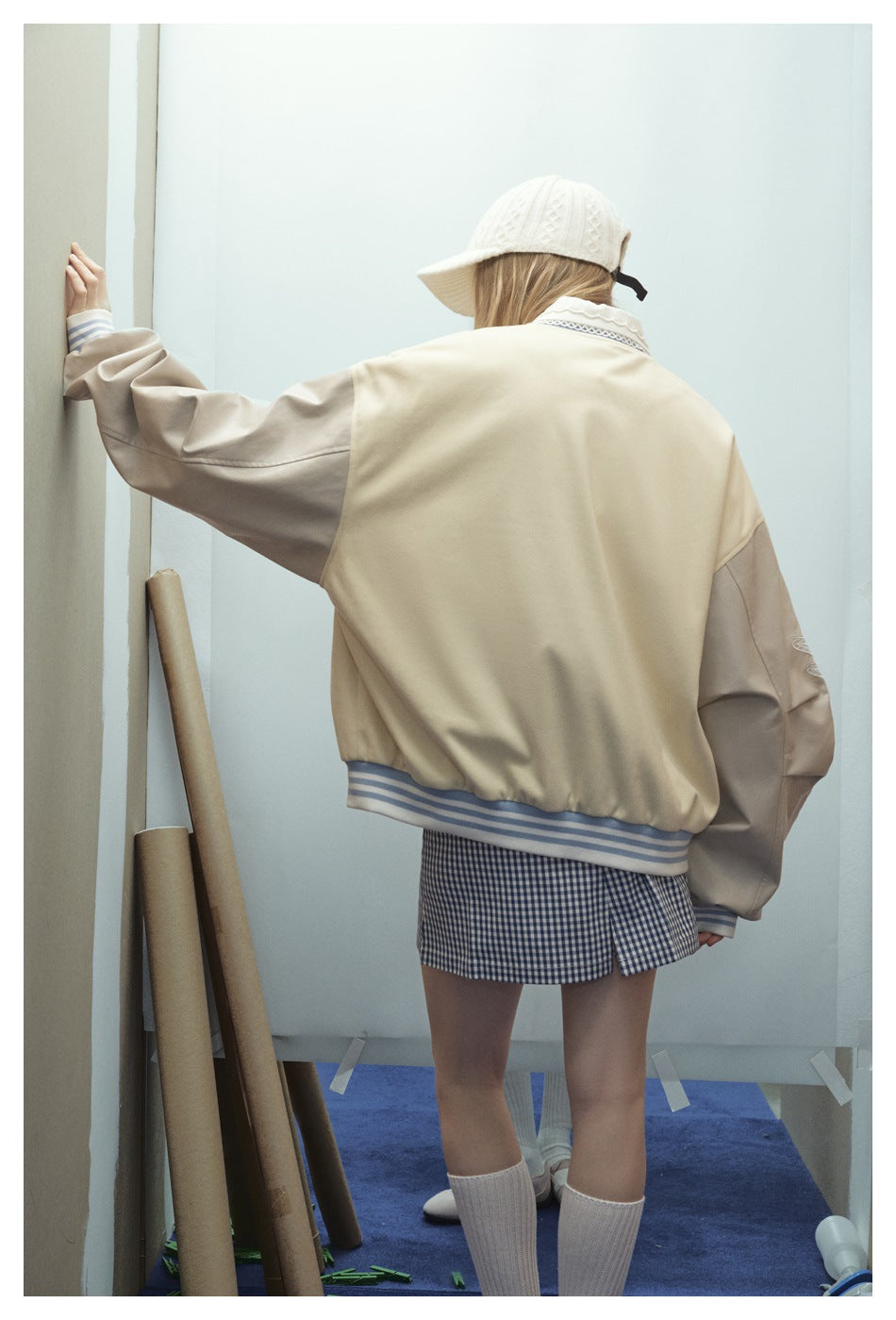 Zwoyren Seashell Graphic Varsity Jacket
