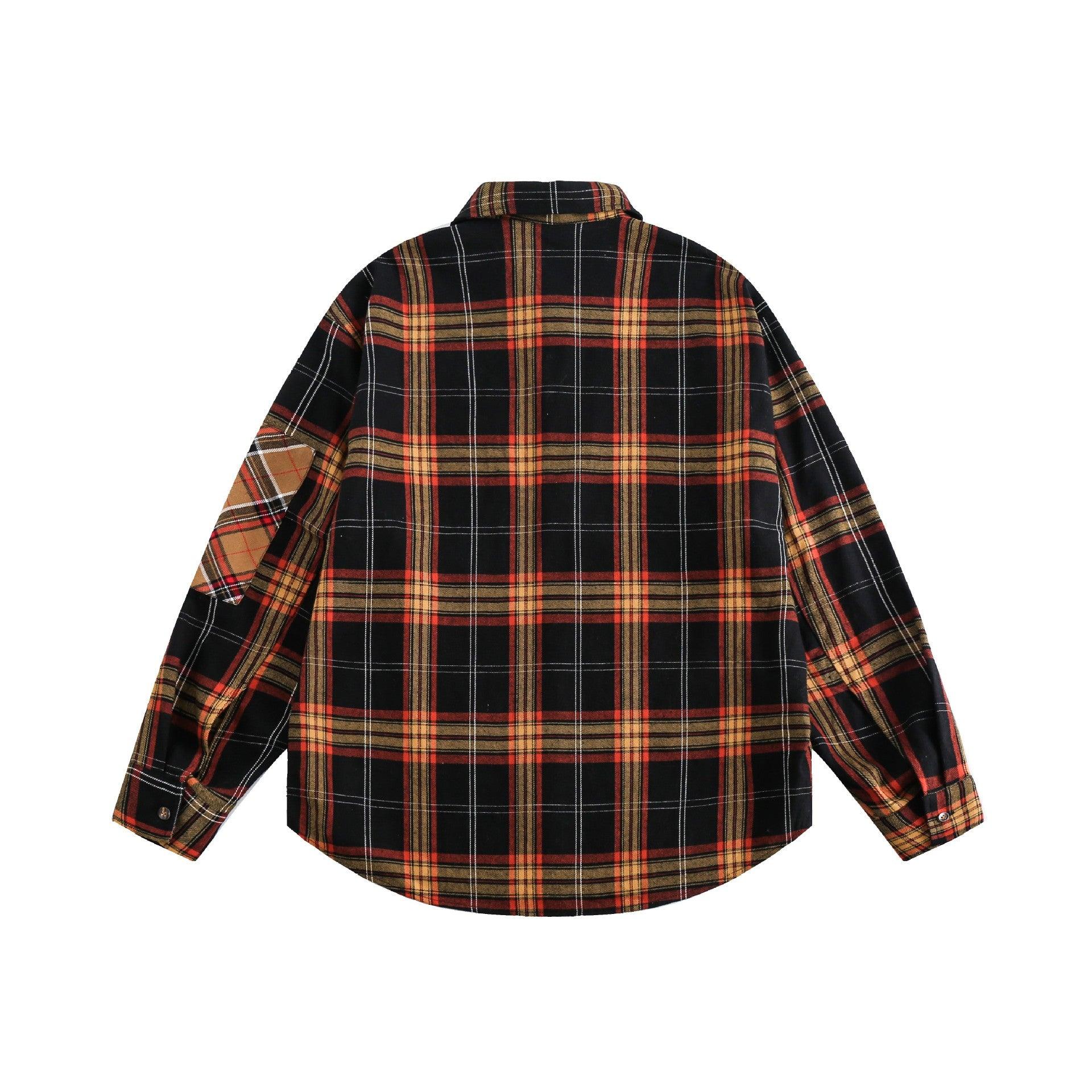 Print Letter Plaid Shirts