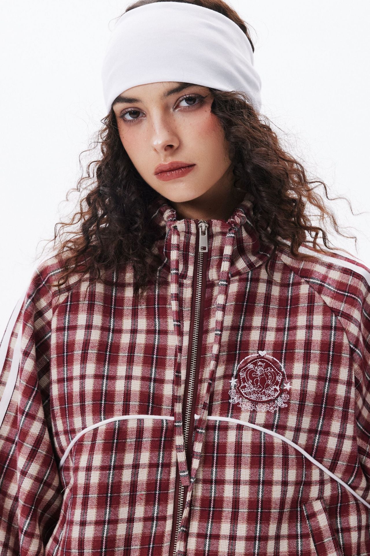 Zwoyren Checkered Zip-Up Jacket