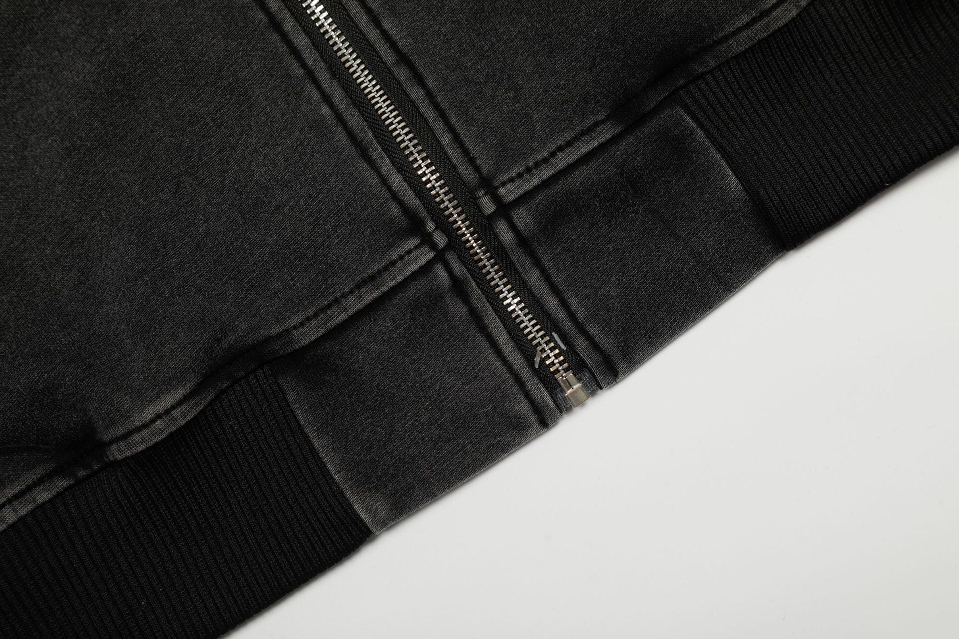 Zwoyren Chain Print Fur Collar Zip Up Hoodie