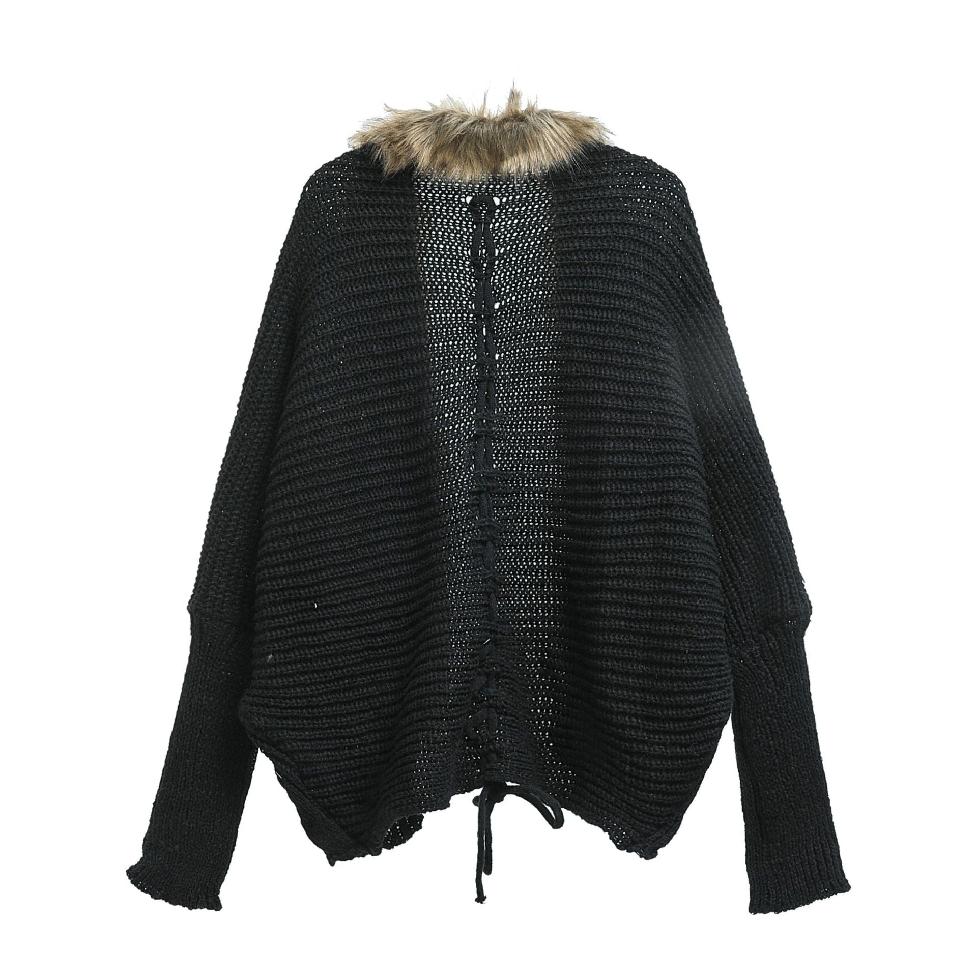 Zwoyren Cozy Fur-Trim Knit Cardigan