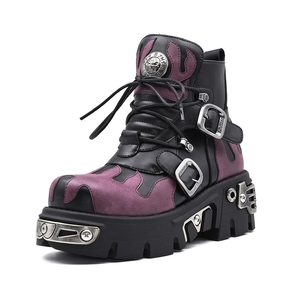 Zwoyren Purple Flame Platform Boots