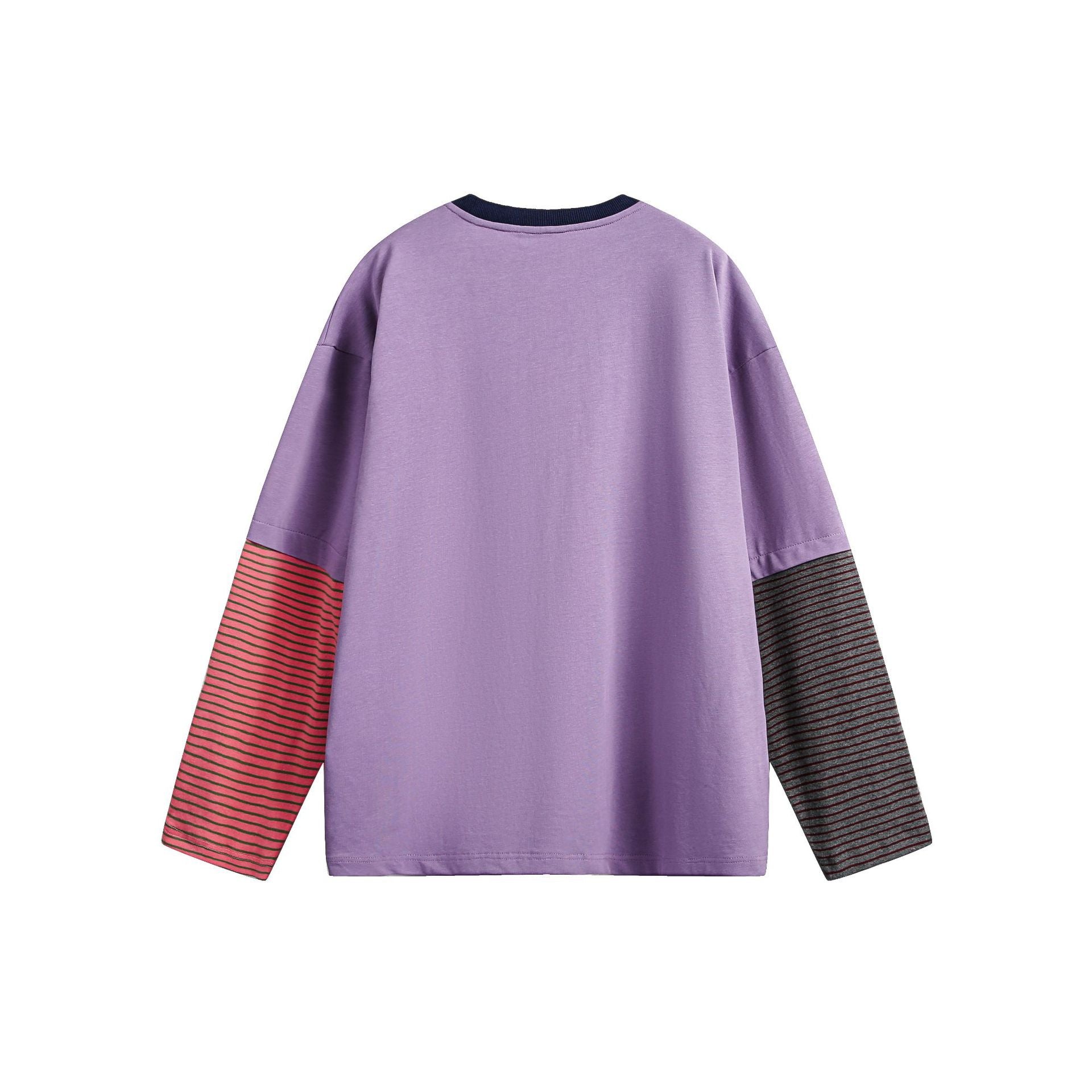 Zwoyren Cute Printed Splicing Long Sleeve Tee