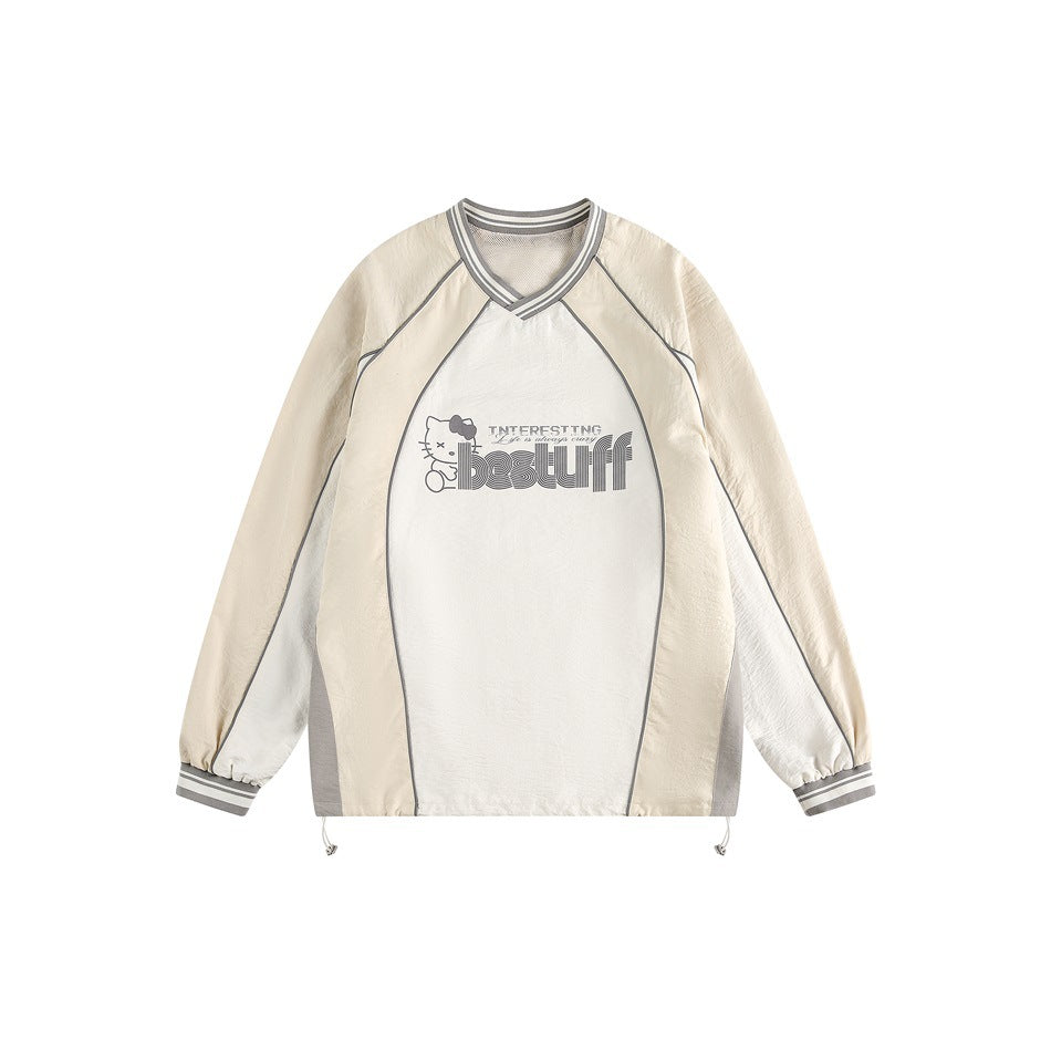 Zwoyren Hello Kitty Graphic V-Neck Sweatshirt