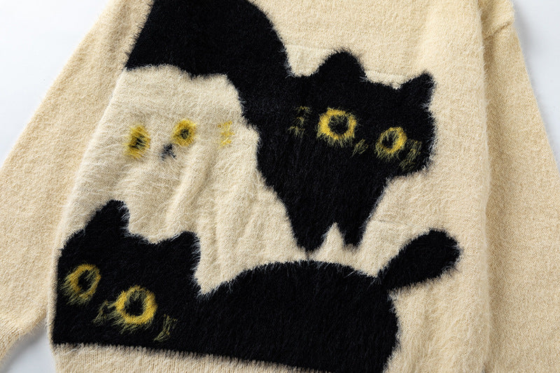 Zwoyren Color Blocking Cat Sweater