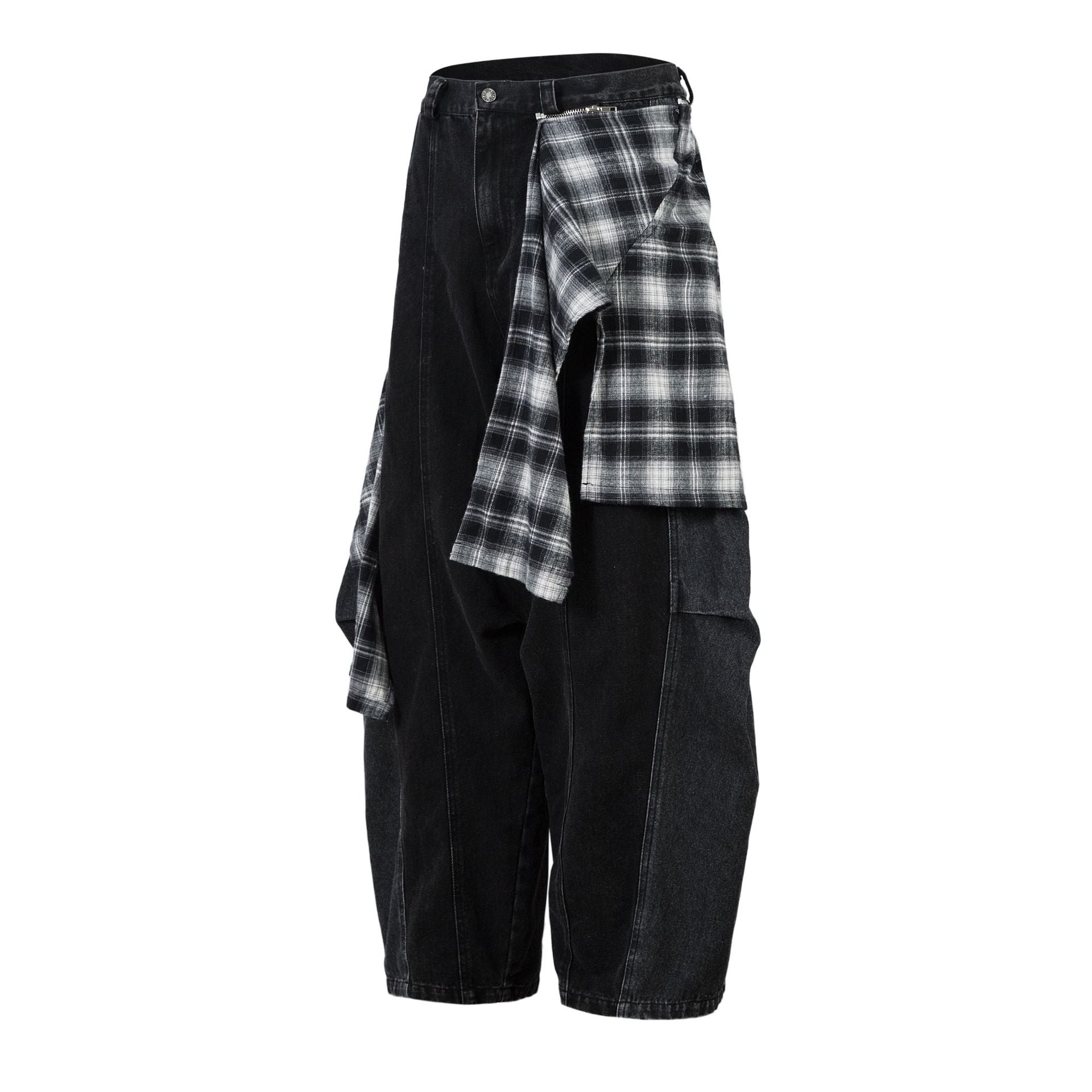 Zwoyren Plaid Super Baggy Jeans