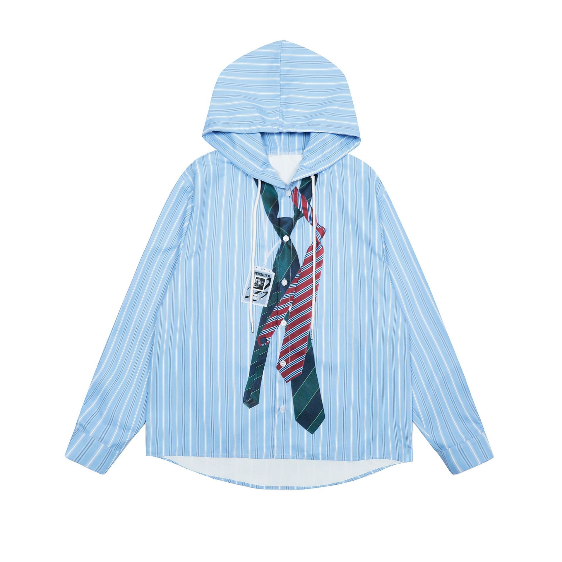 Zwoyren Hybrid Tie Hooded Long Sleeve Shirt