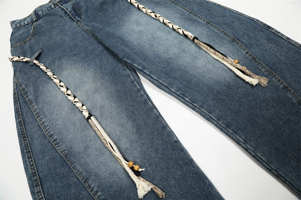 Zwoyren Rope Baggy Barrel Jeans