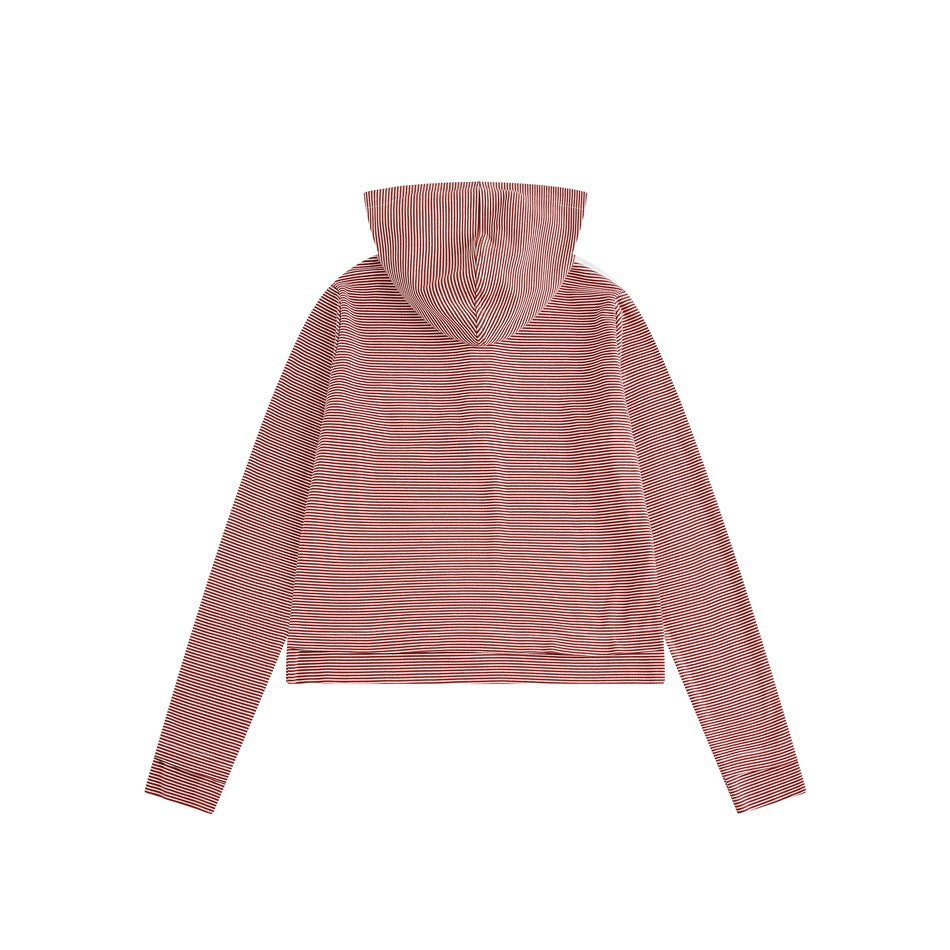 Zwoyren Henley Striped Hoodie Sweatshirt