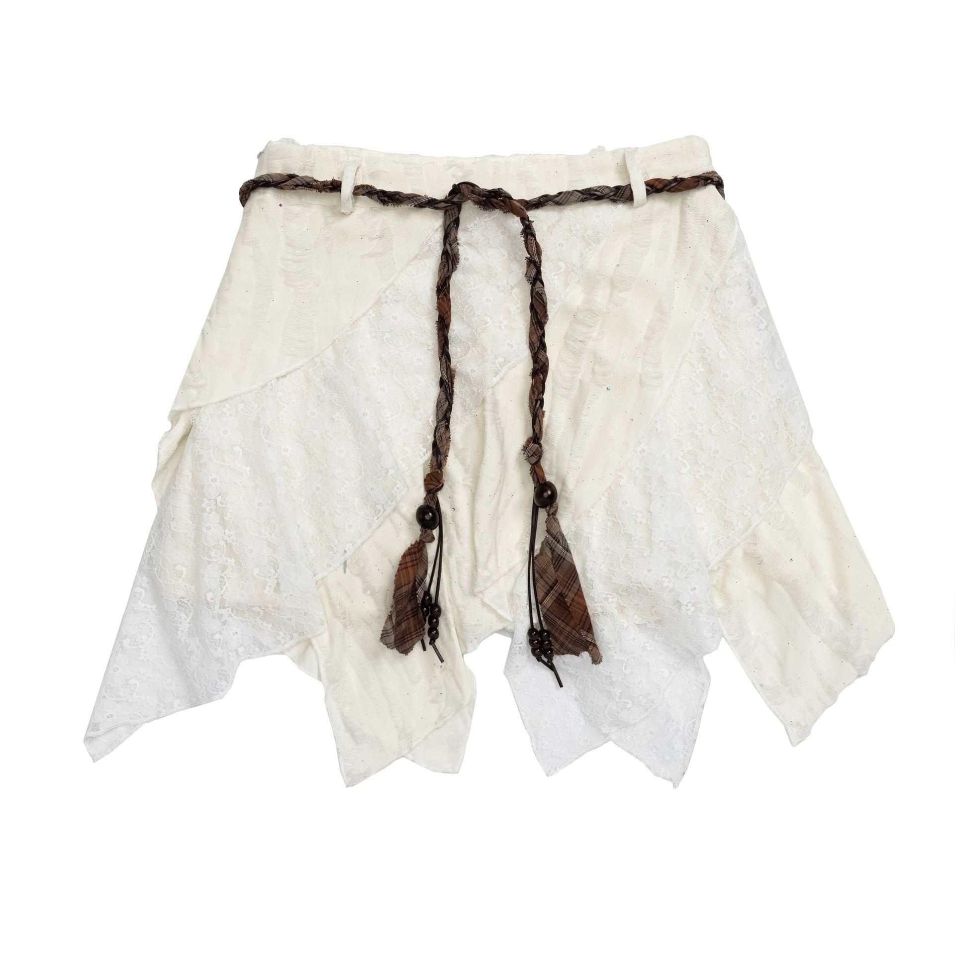 Zwoyren Lace Layered Asymmetrical Skirt