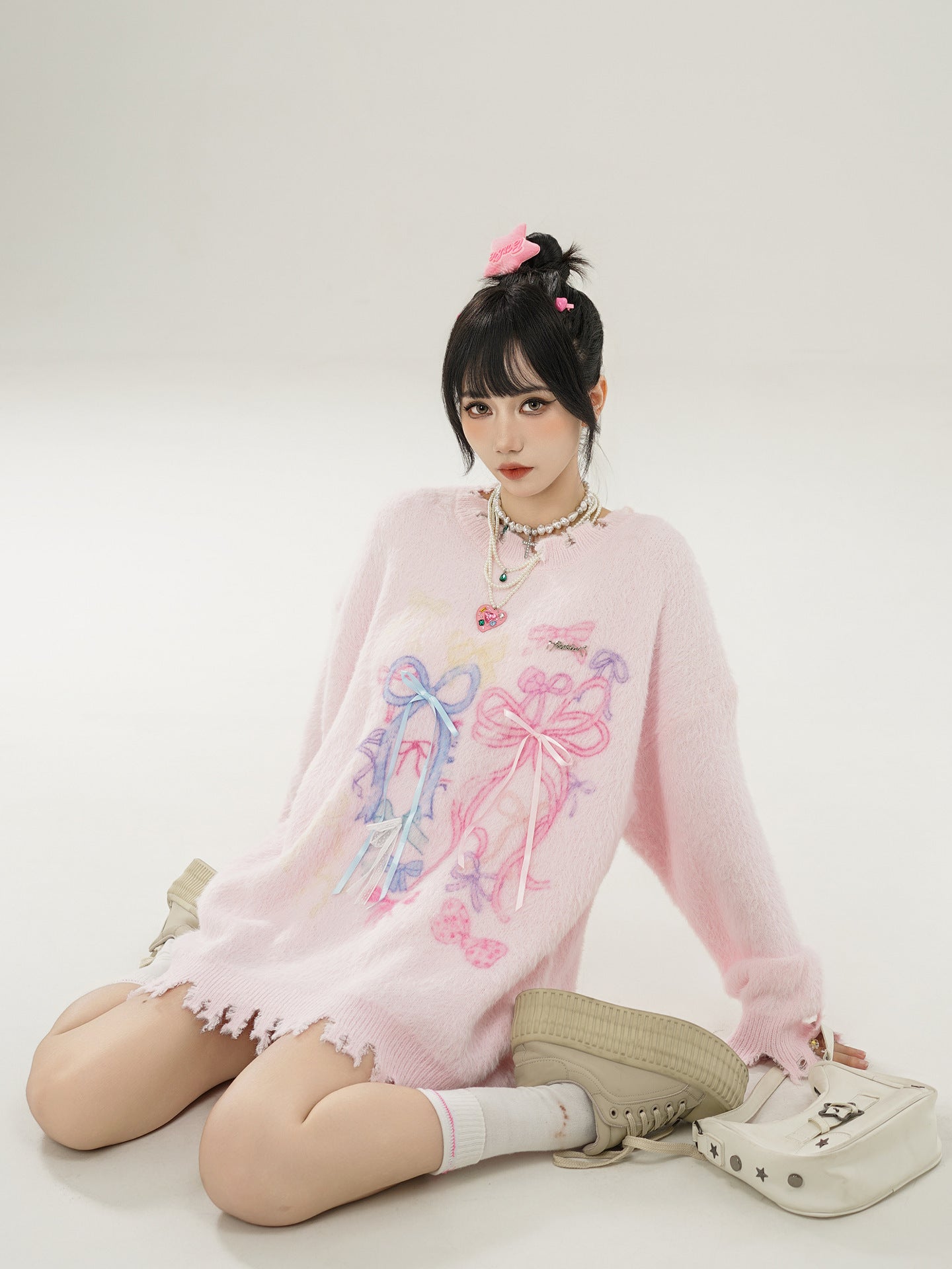 Zwoyren Bow Ribbon Sweater