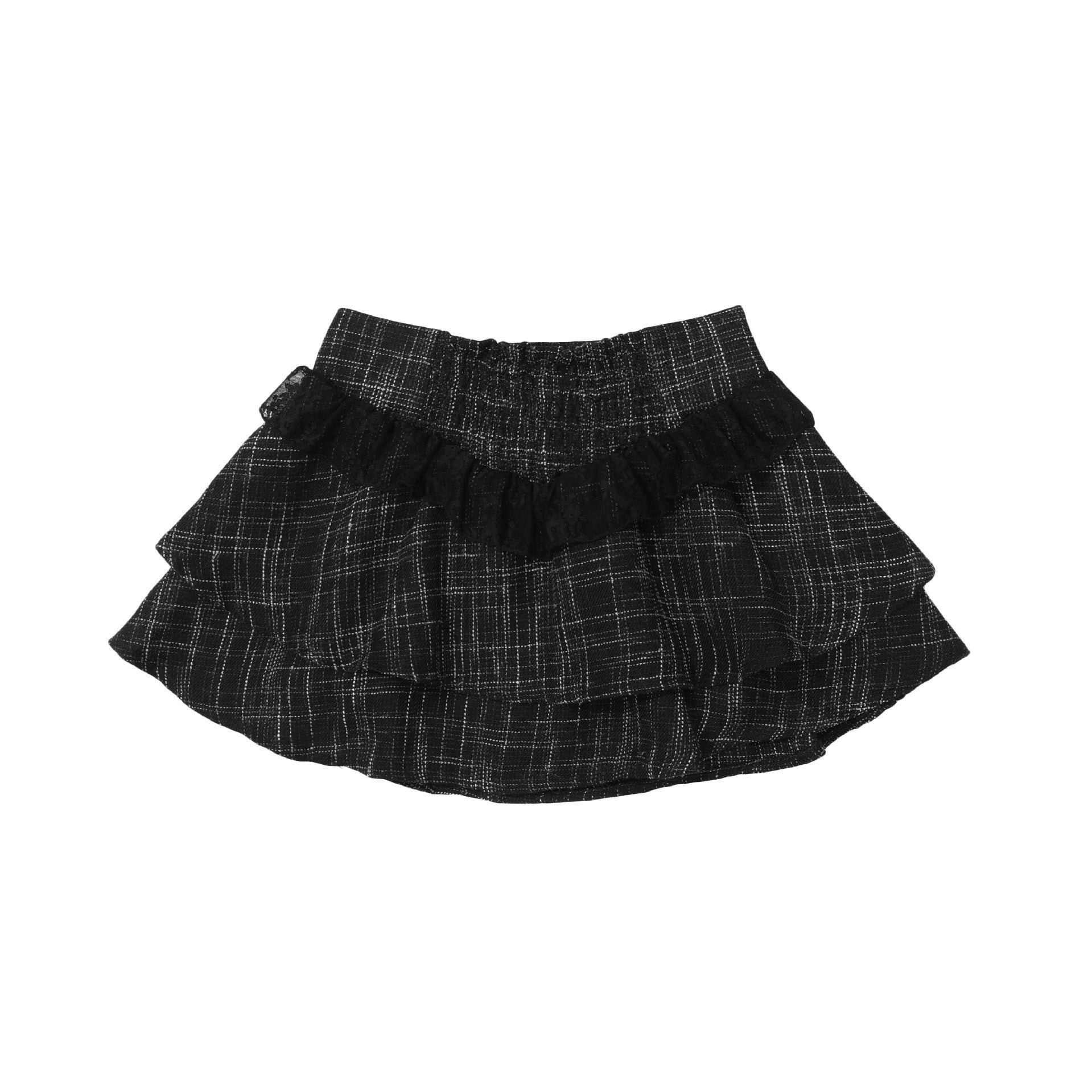 Zwoyren Ruffled Plaid Mini Skirt