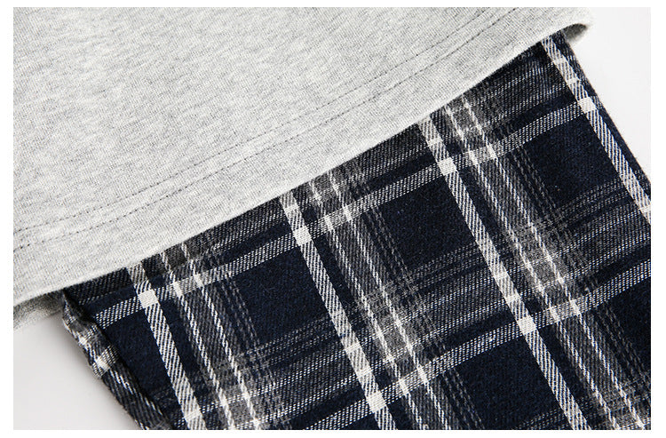 Zwoyren Varsity Plaid Combo Sweatshirt