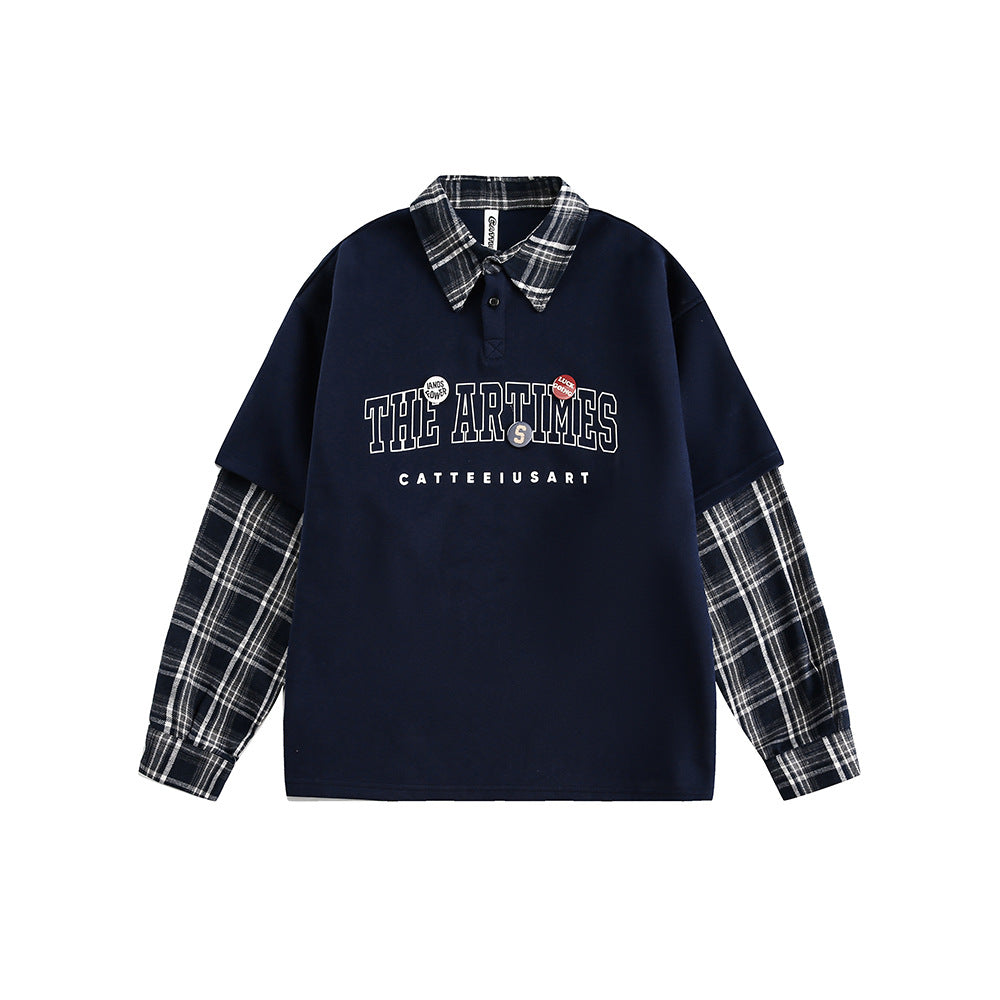 Zwoyren Varsity Plaid Combo Sweatshirt