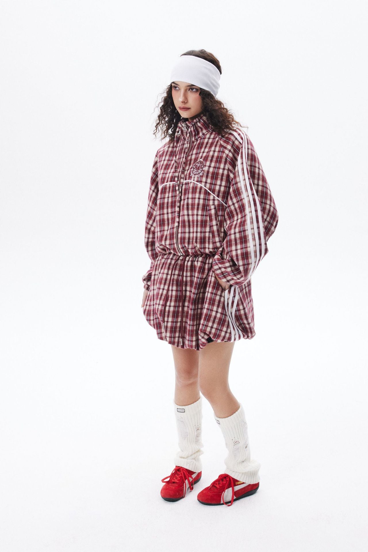 Zwoyren Checkered Zip-Up Jacket