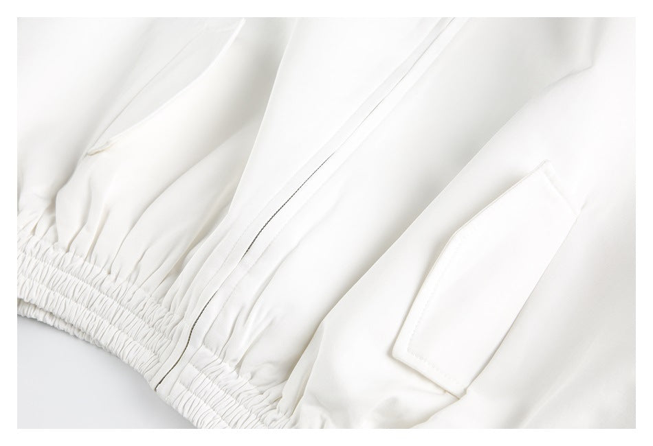 Zwoyren Oversized White Bomber Jacket