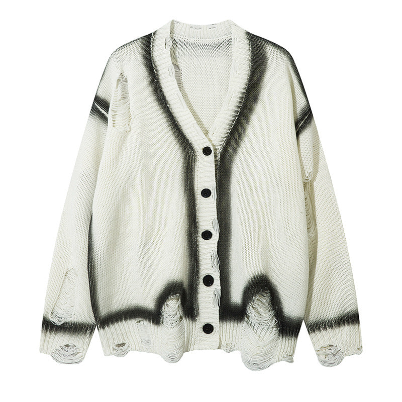 Zwoyren Distressed Print Cardigan