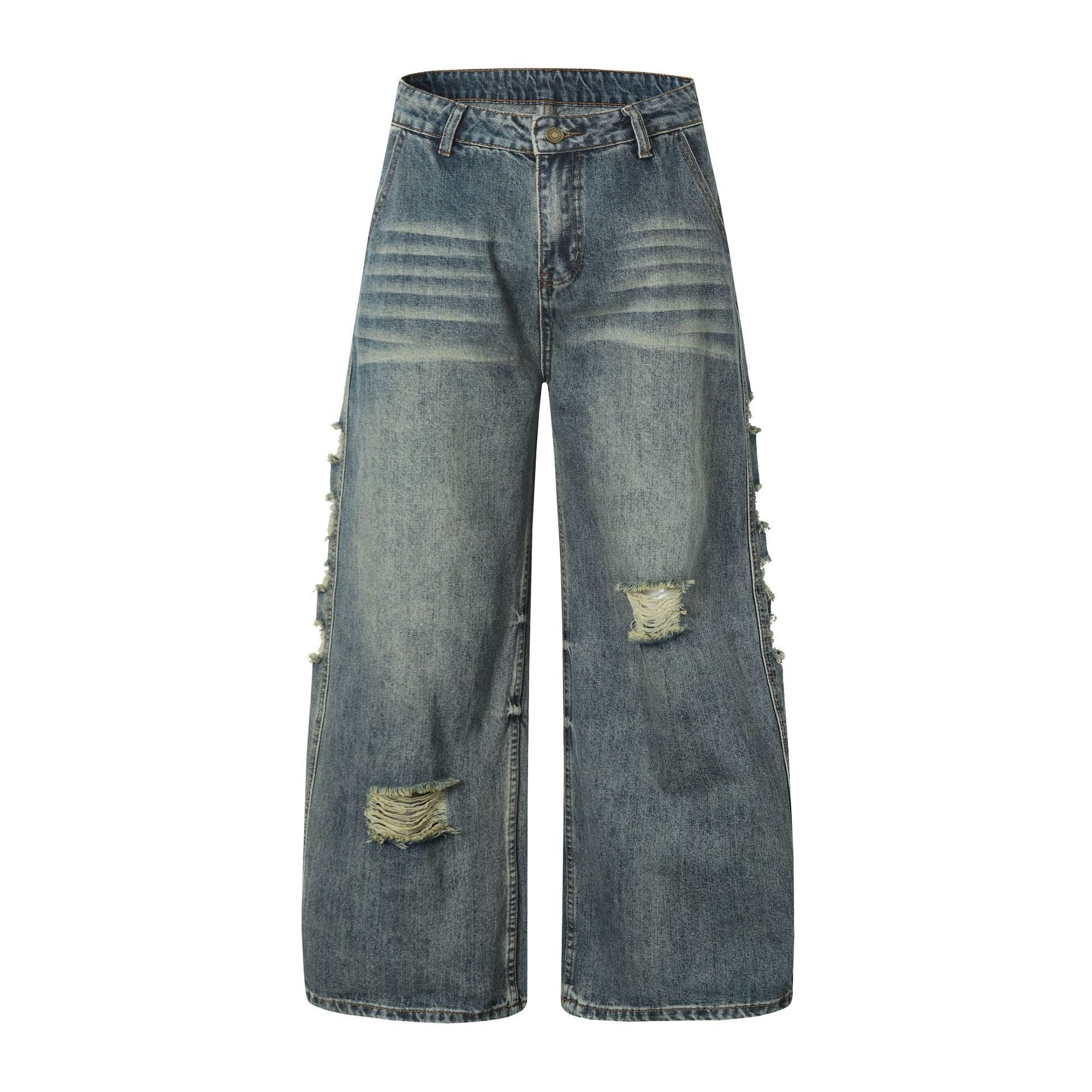 Zwoyren Washed Distressed Loose Jeans