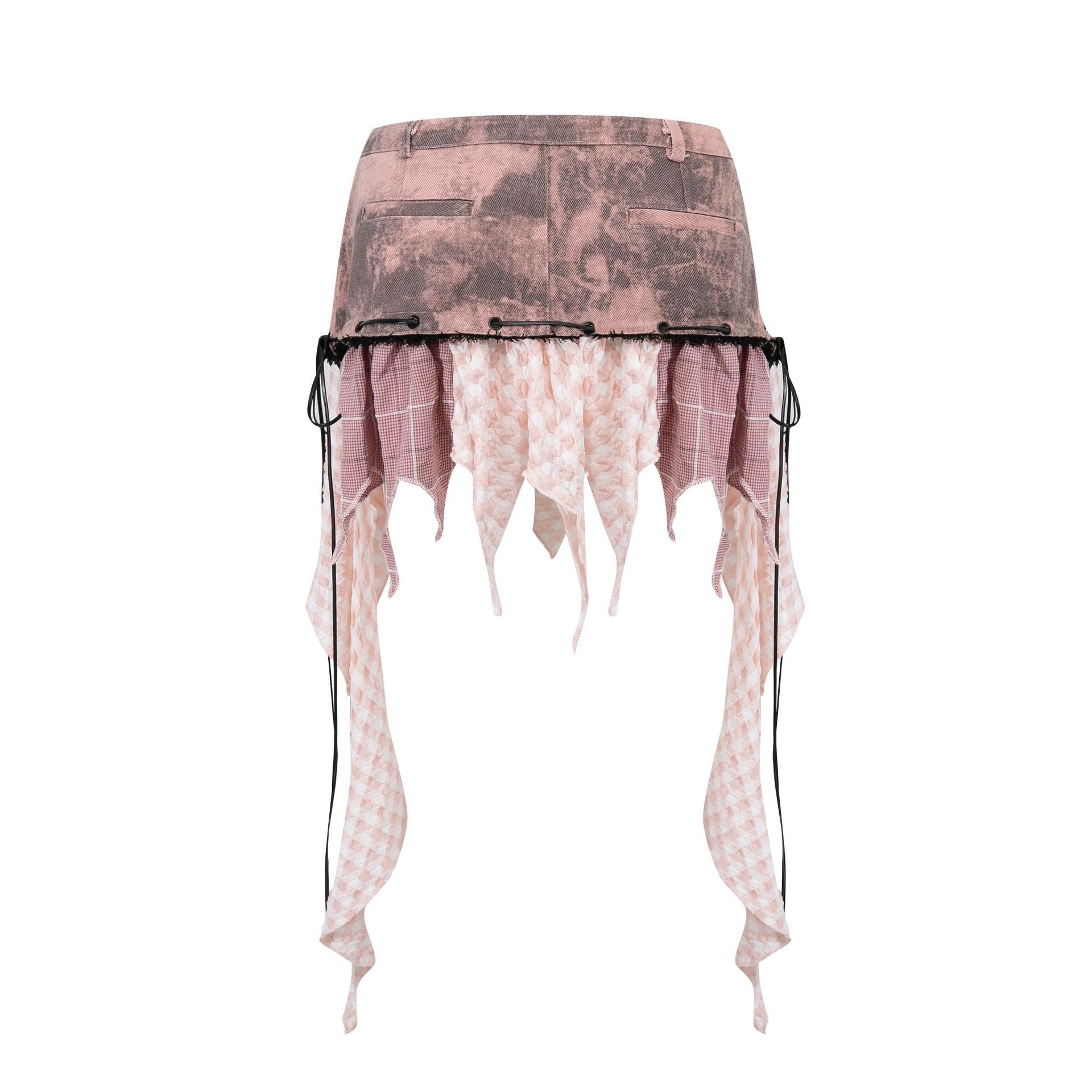 Zwoyern Irregular Plaid Patchwork Skirt