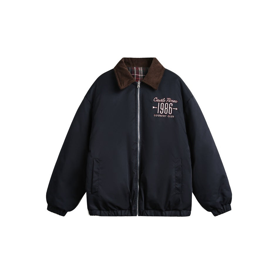 Zwoyren Reversible Plaid Puffer Jacket