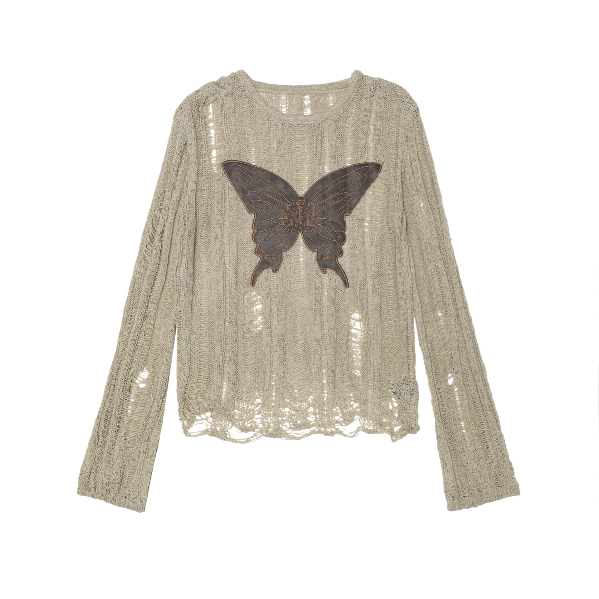 Zwoyren Embroidery Butterfly Sweater