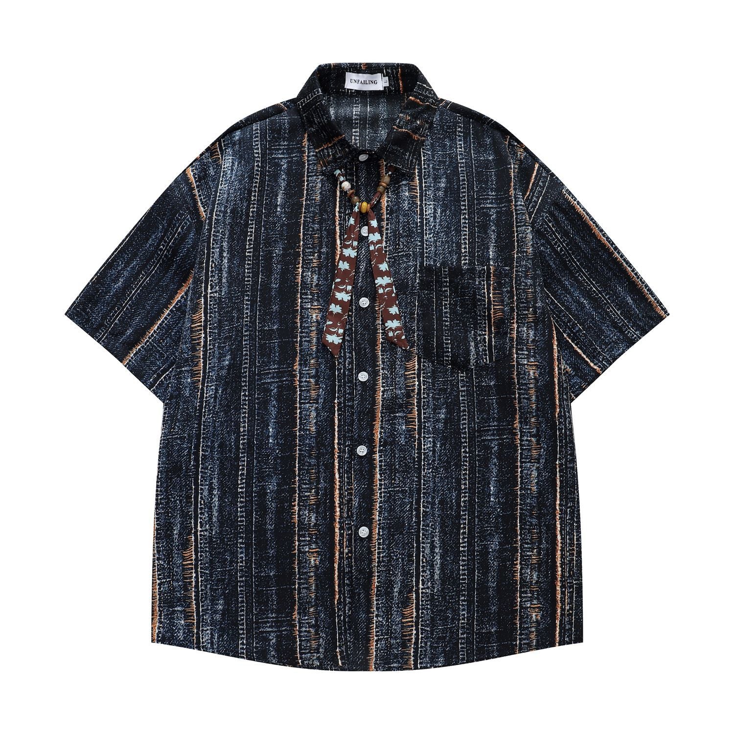 Zwoyren Jacquard Stripe Short Sleeve Shirt
