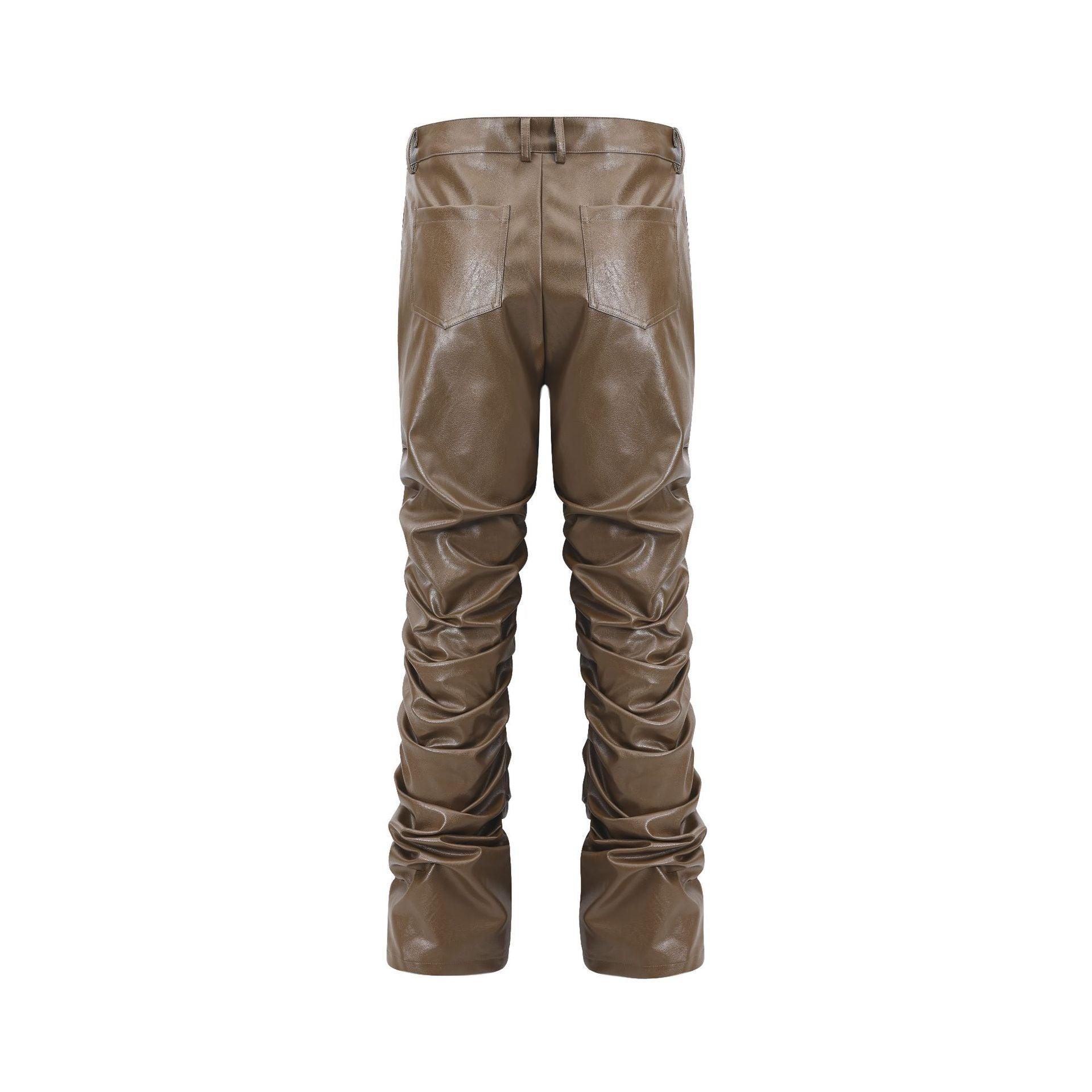 Brown Shiny PU Leather Pant