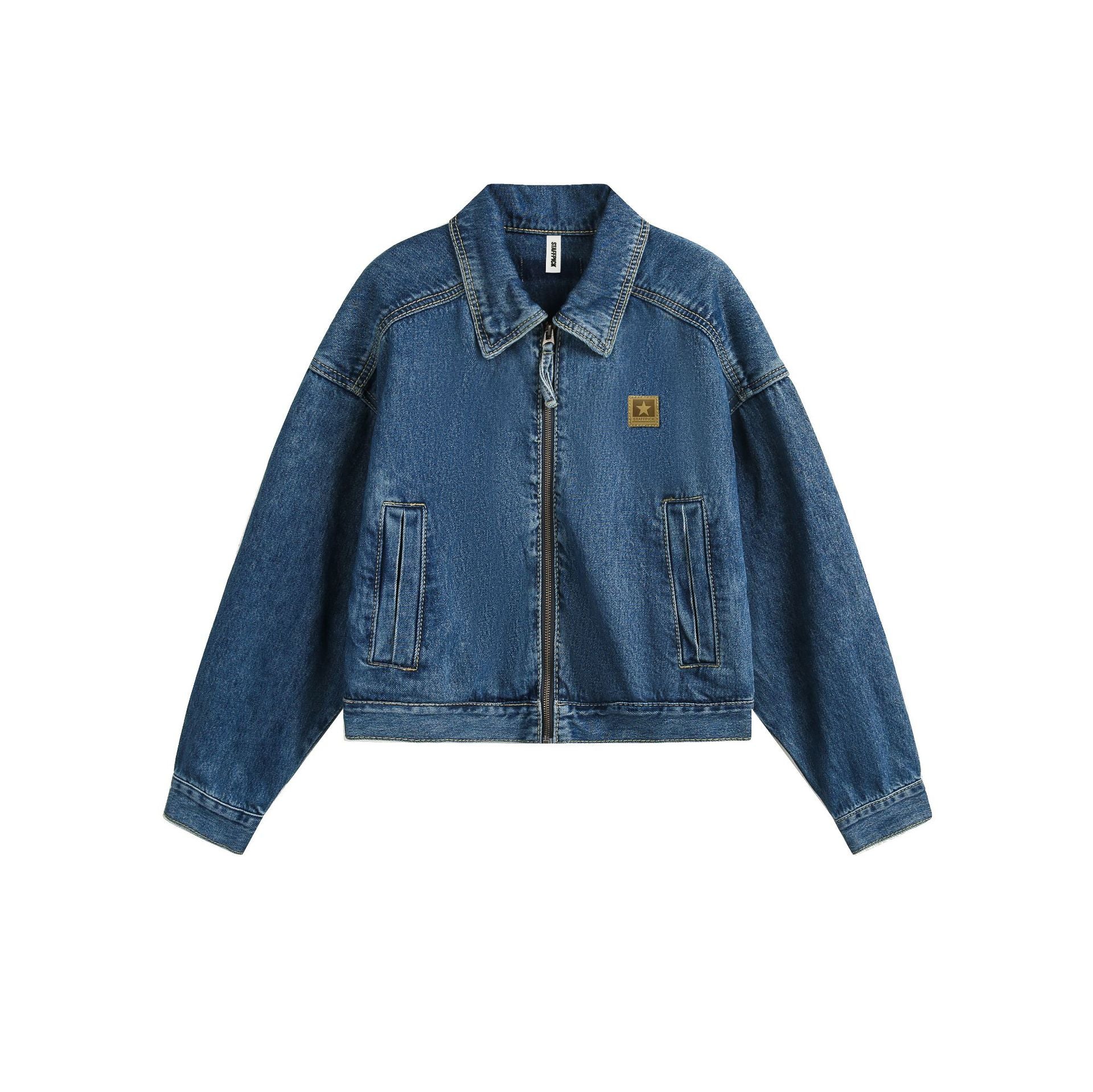 Zwoyren Retro Clean Fit Short Wide Denim Jacket