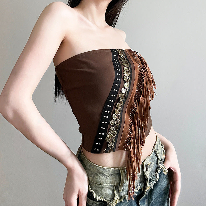 Tassel Patchwork Cami Top