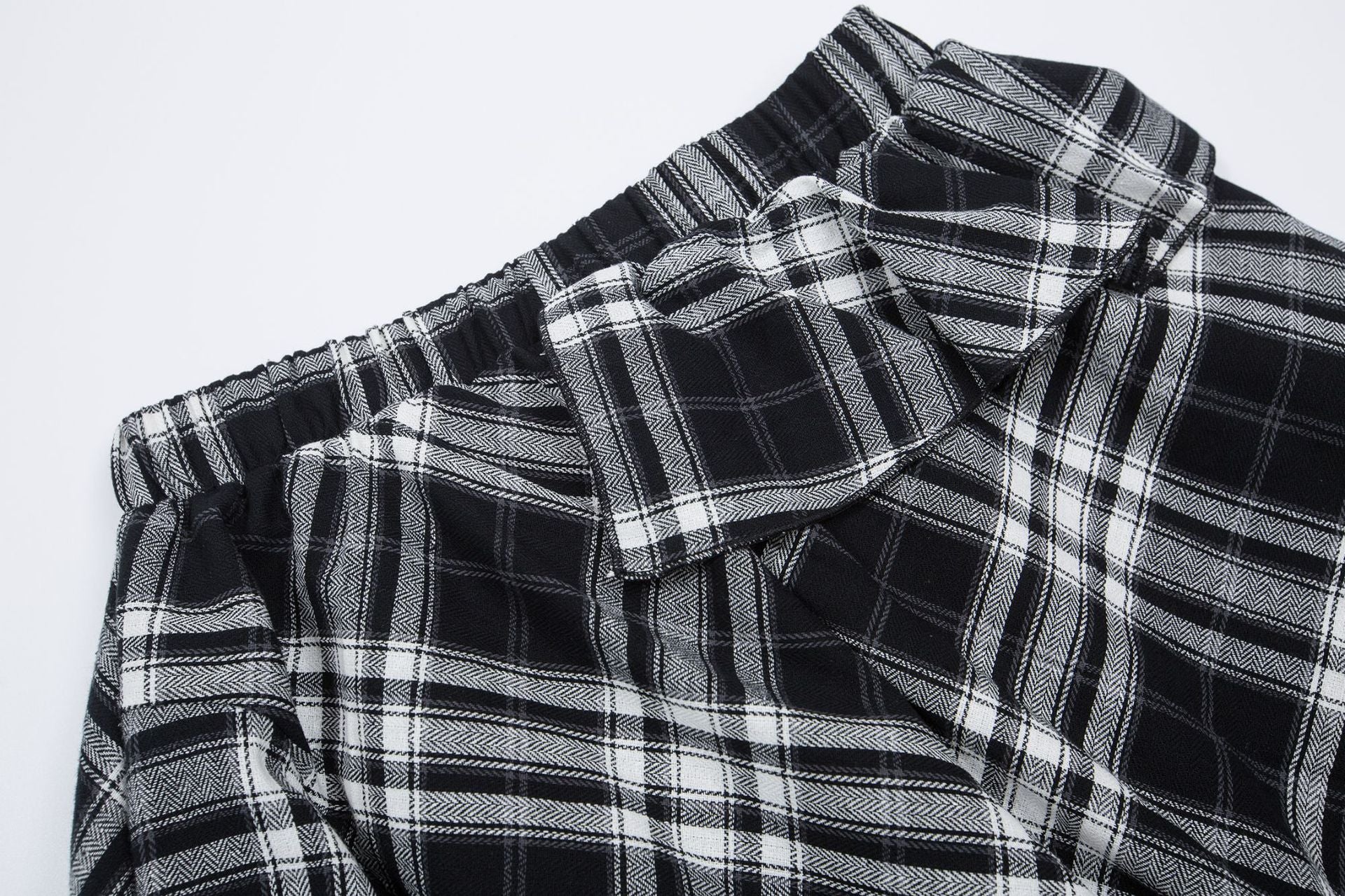 Zwoyren Asymmetrical Ruffled Plaid Skirt
