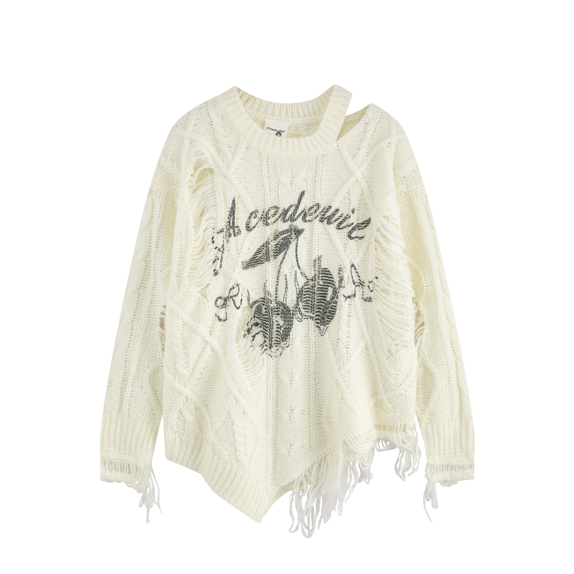 Zwoyren Acedemiz Distressed Knit Sweater