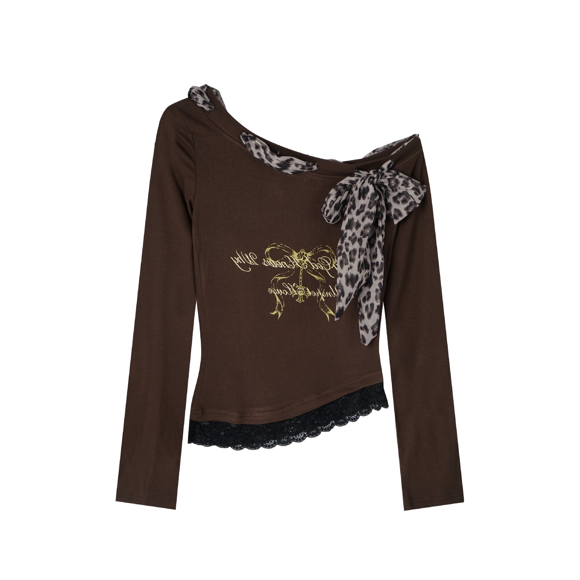 Zwoyren Leopard Charm Lace Top