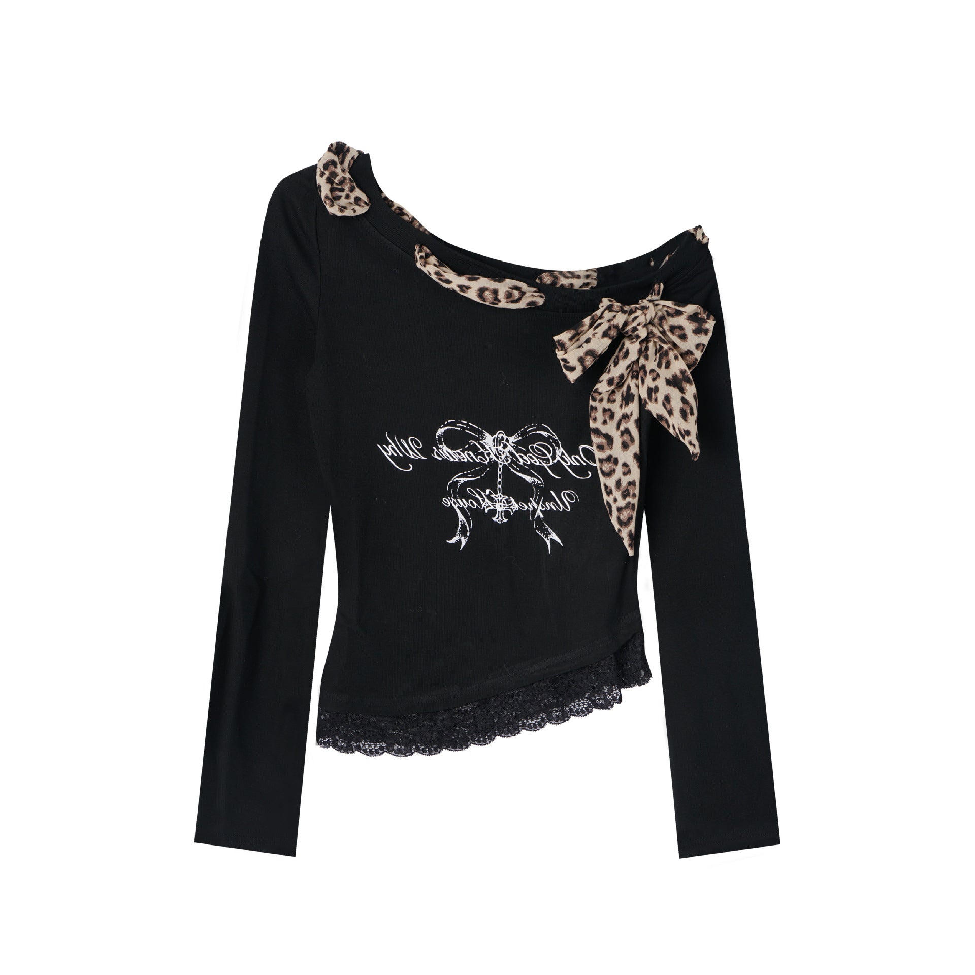 Zwoyren Leopard Charm Lace Top