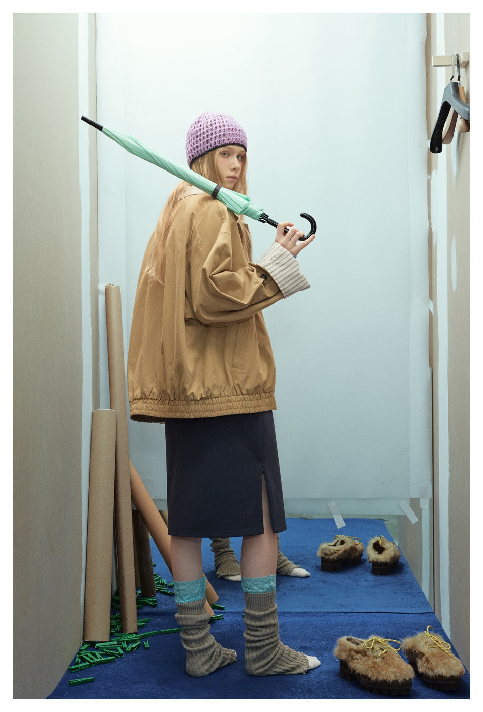 Zwoyren Reversible Striped Collar Jacket