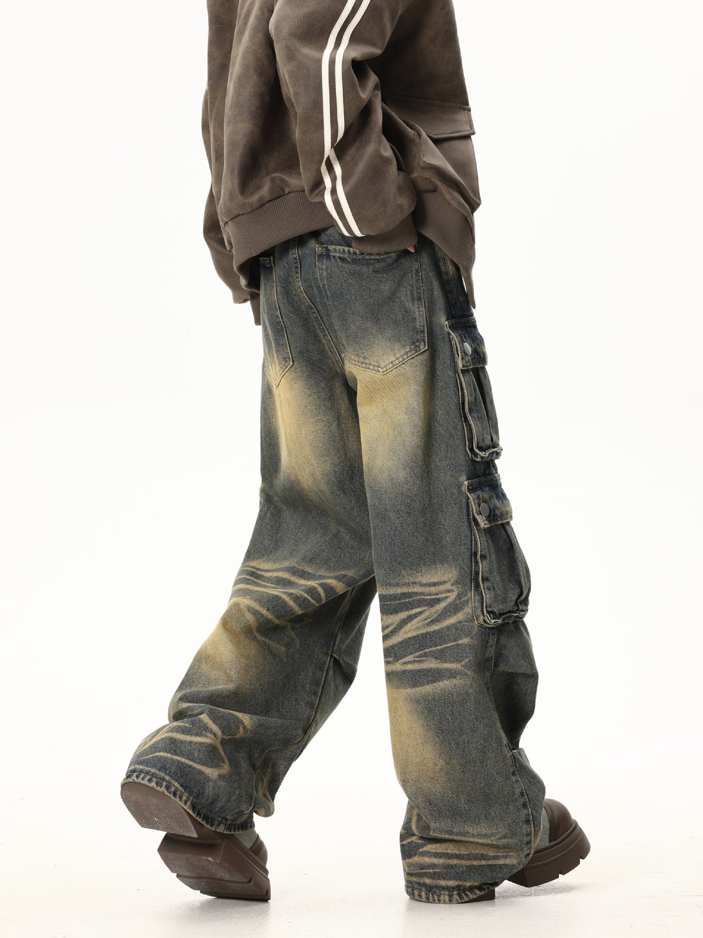 Zwoyren Old Denim Cargo Trousers