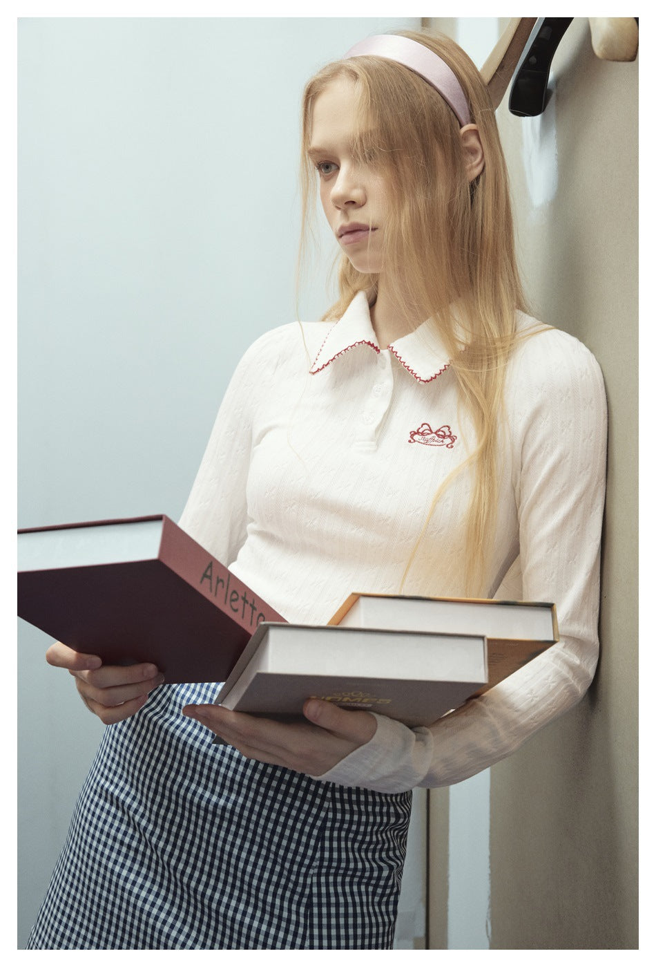 Zwoyren Ribbed Cropped Polo Top