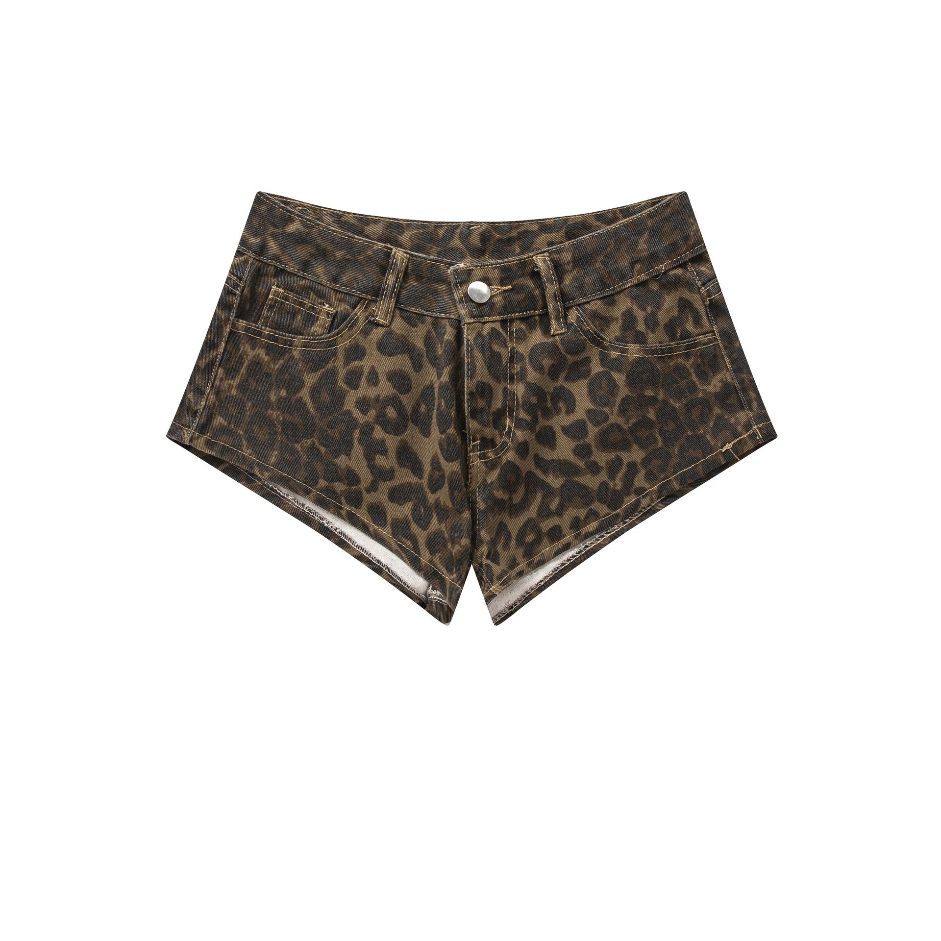 Zwoyren Leopard Denim Short