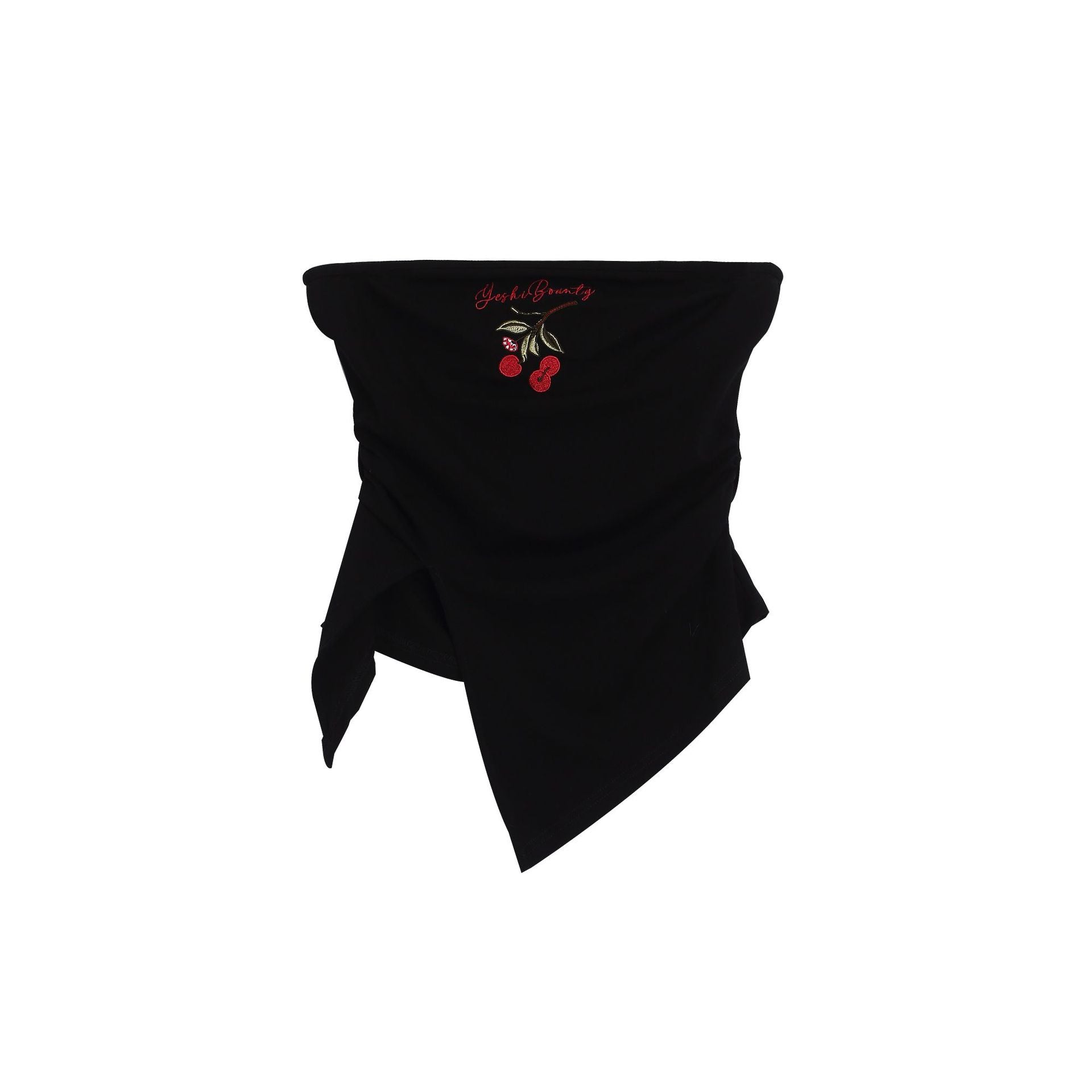 Zwoyren Cherry Embroidered Strapless Top