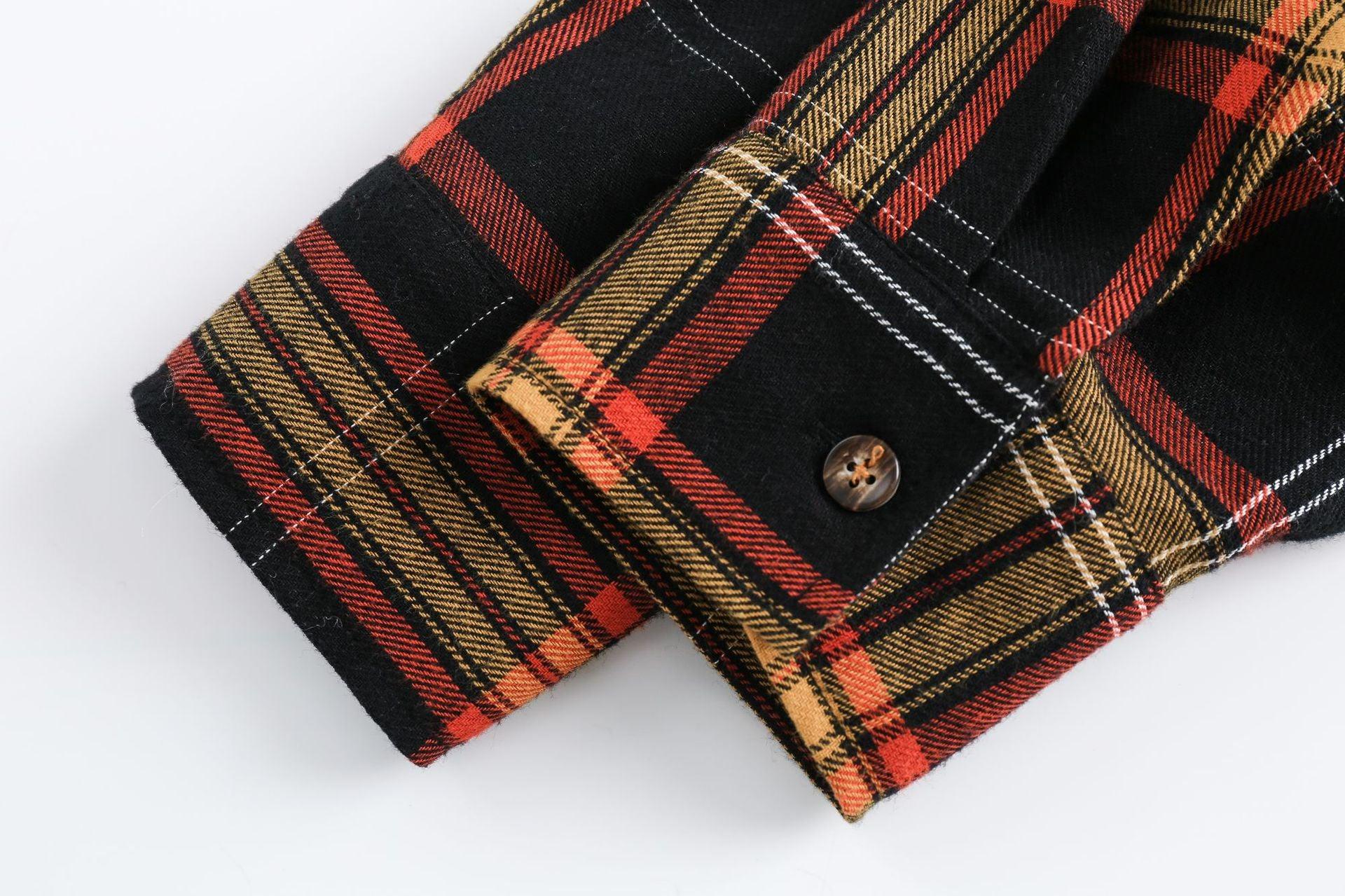 Print Letter Plaid Shirts