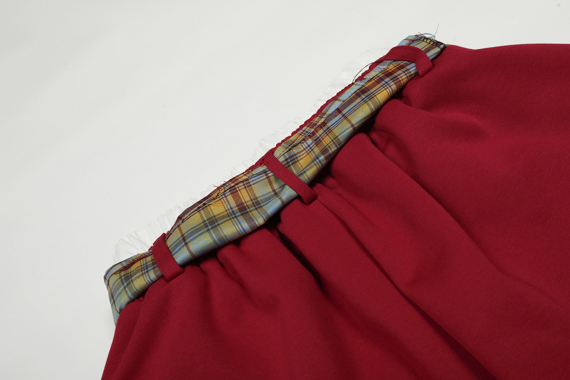 Zwoyren Layered Plaid Double Waist Super Baggy Barrel Sweatpants
