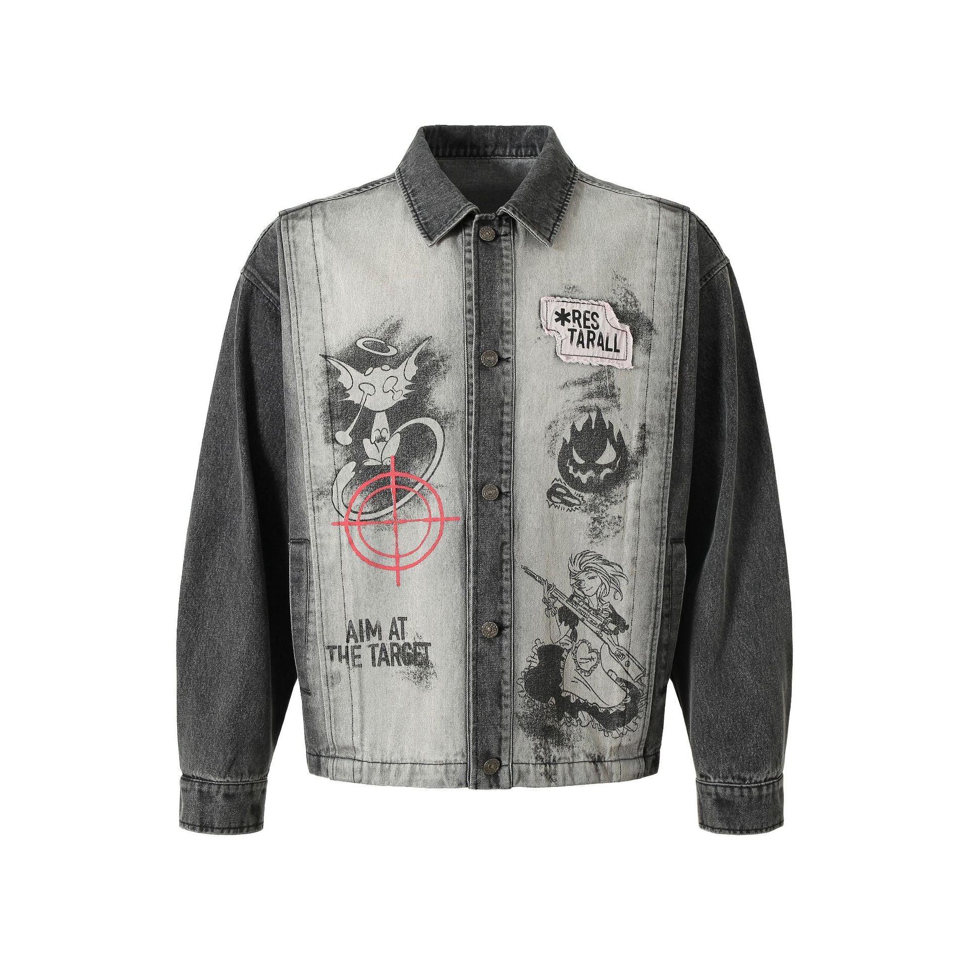 Growth Traces Printed Denim Jacket